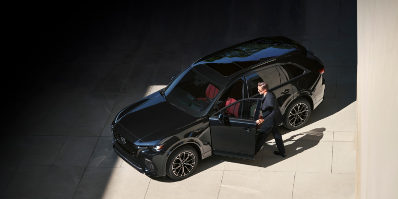 2026 Mazda CX-70 overhead view in black with red interior at Middletown Mazda